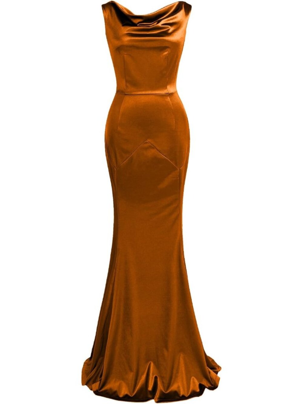 Rust Orange Mermaid Evening Gown Long Formal Prom Wedding Guest Dress Sz M-XXL
